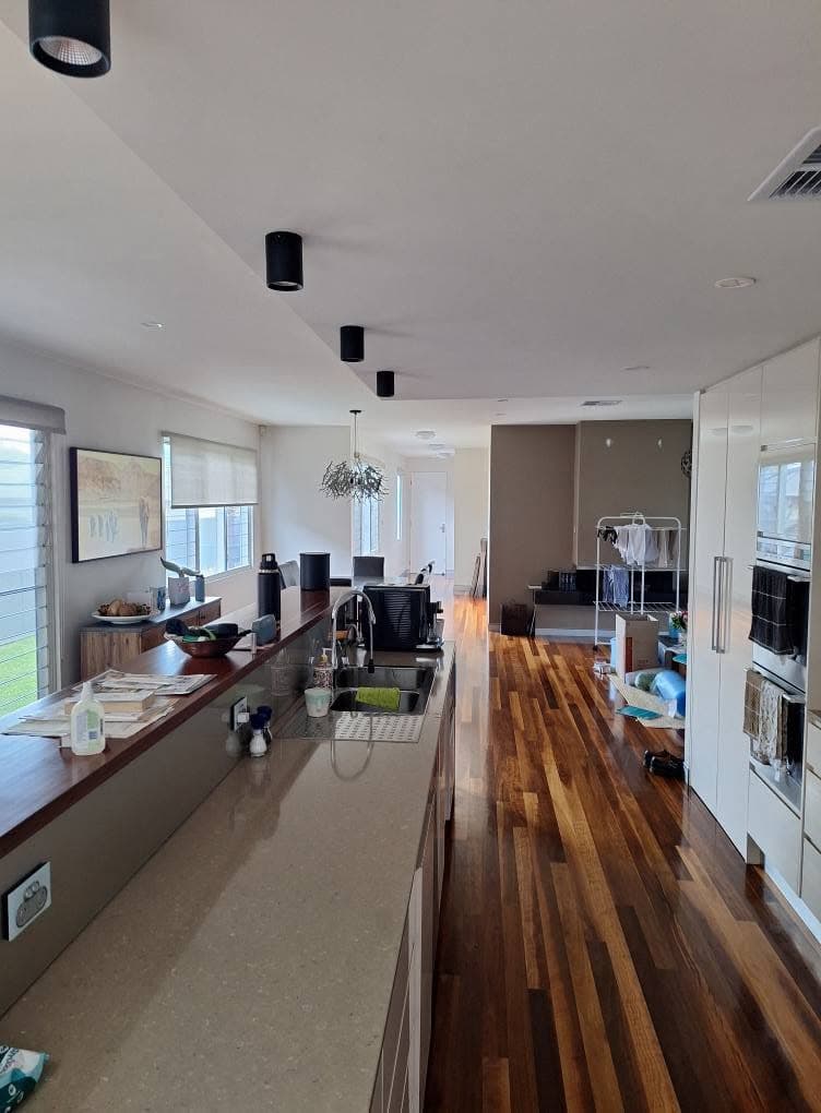 Before — Kitchen & Living Lighting